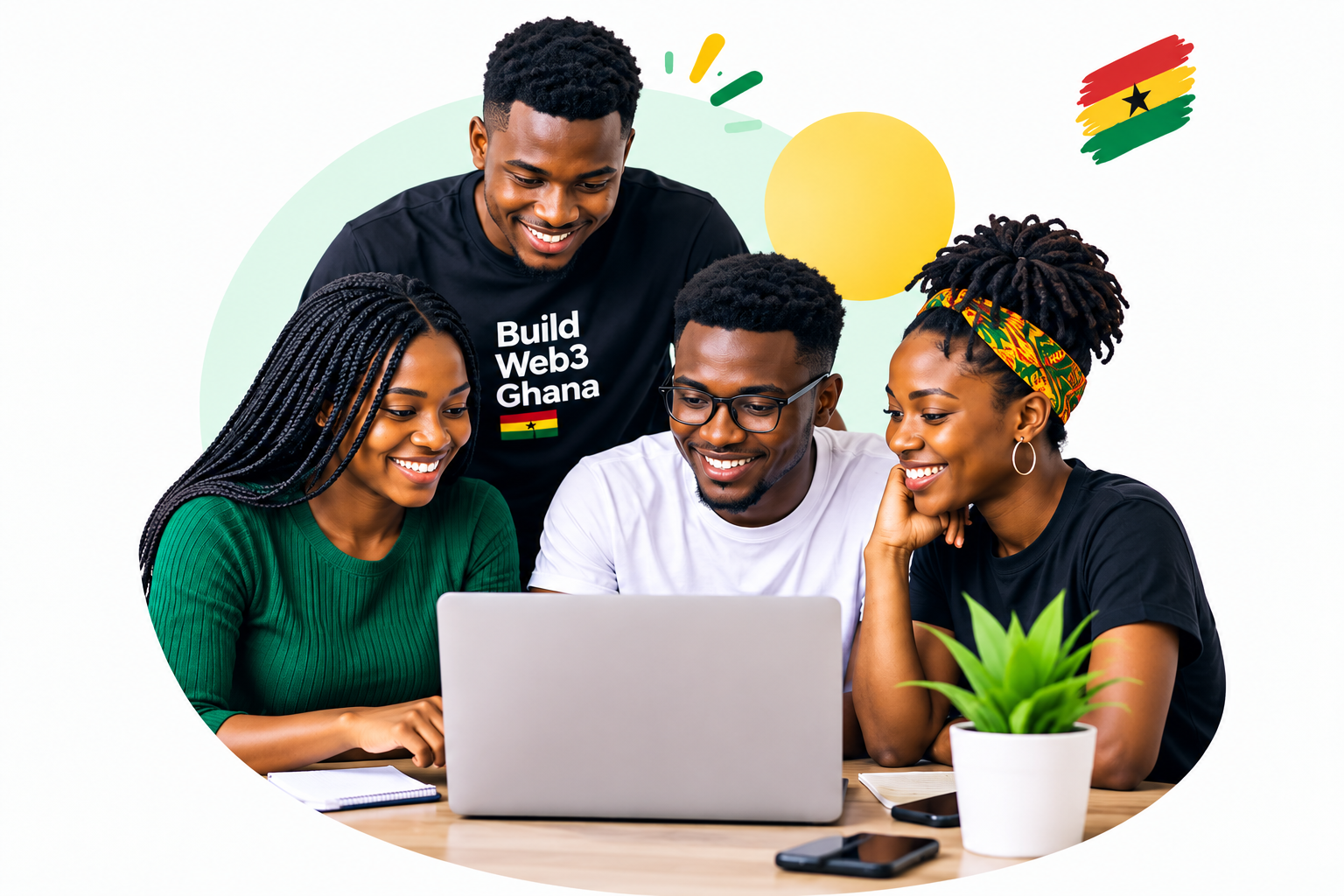 Ghanaian Web3 community collaborating